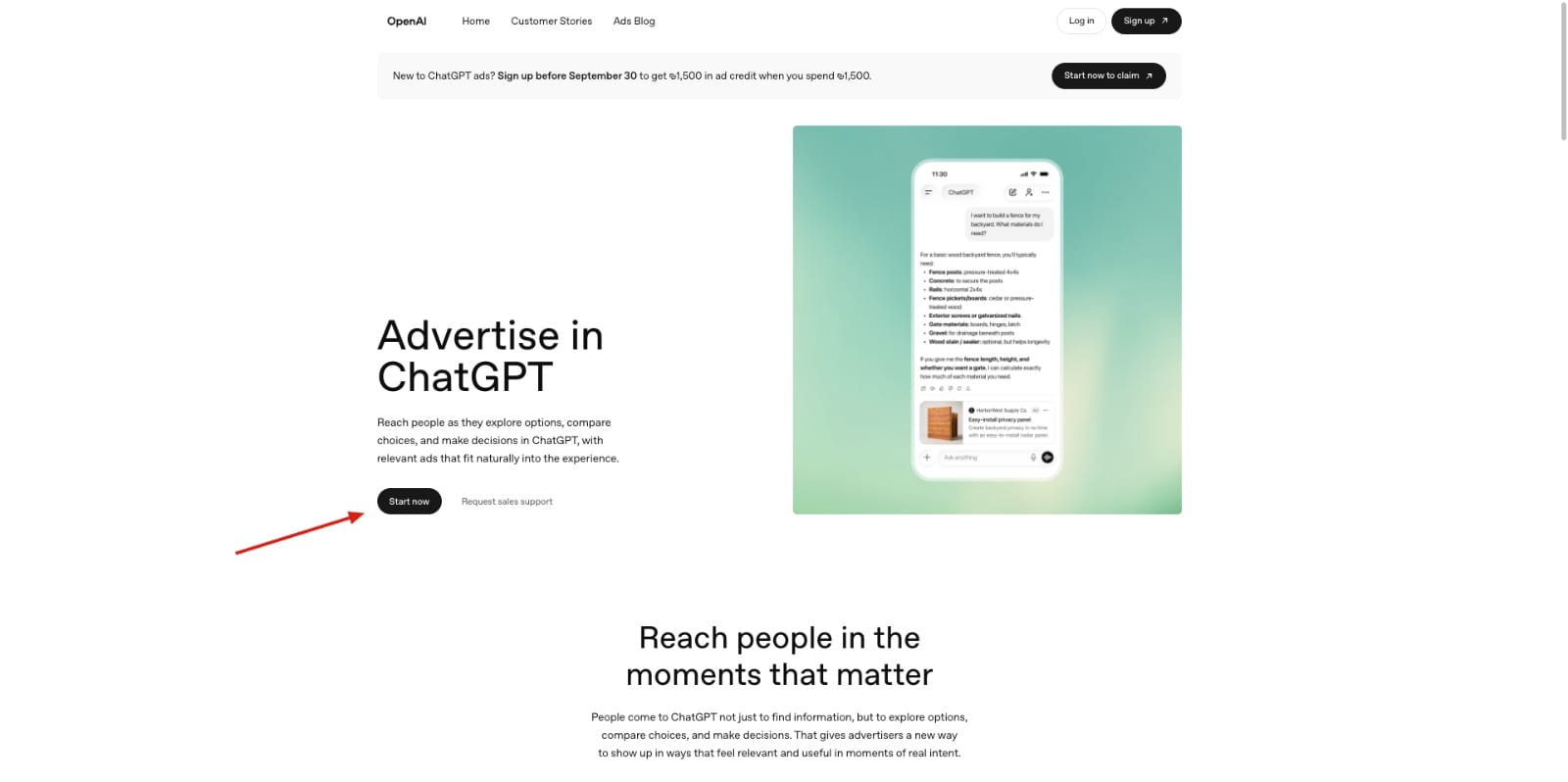 הקמת חשבון פרסום במערכת ChatGPT Ads